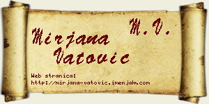 Mirjana Vatović vizit kartica